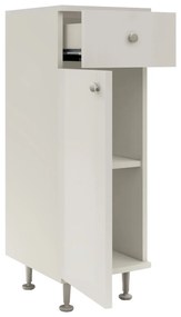 Corp Baie Zaria, 1 Sertar, 1 Usa, Alb lucios/Alb, MDF, L 30 x l 35 x H 85 cm