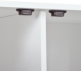 Comodă modernă cu 3 uși din ratan și mânere din metal, Alb | Aosom Romania