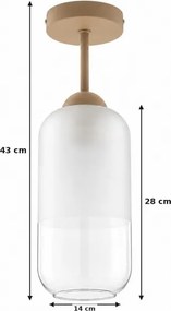 BRILAGI - lustră LED aplicată RETRO GLASS 1xE27/60W/230V Ø 14 cm bej/alb