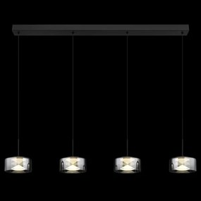 Globo 16024-4 - candelabru LED suspendat pe cablu BELINDA LED/24W/230V negru/fumuriu