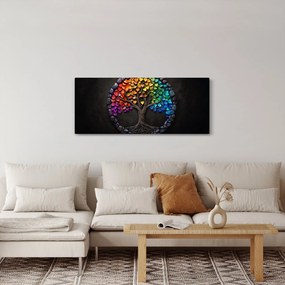 Tablou – Arbore plin de inimi colorate (120x50 cm)