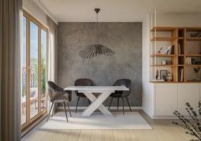 Masă de sufragerie Xalin (gri deschis + Alb) (pentru 4 până la 6 persoane). 1055283