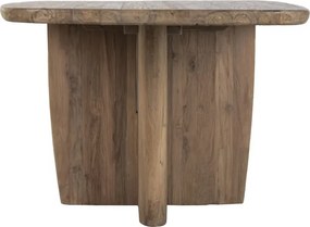 Masă dining dreptunghiulara din lemn de tec reciclat, finisaj natur, "Grand Loft"
