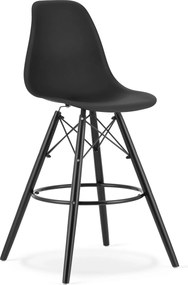 OFERTA Scaun de bar negru CARBRY LAMAL cu picioare negre II. calitate