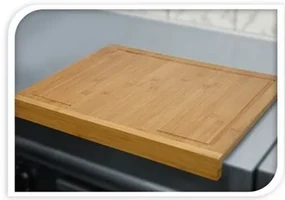 Placă de tăiat din bambus EH cu opritor, 45 x 34 x5 cm