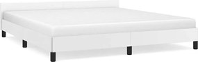 vidaXL Cadru de pat cu tăblie fără saltea, alb, 180x200 cm