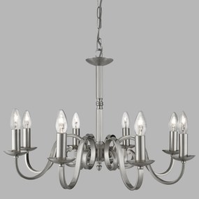 Lustra clasica suspendata design traditional Richmond 8L argintiu 1508-8SS SRT