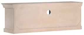 Comoda TV, alb, 120x30x40 cm, lemn masiv de mango