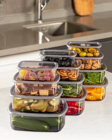 Set cutii de depozitare (12 piese), Hermia, Culoare: Antracit