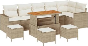 vidaXL Set de canapele pentru grădină 12 pcs Bej și crem poliratan