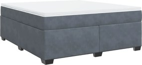 vidaXL Pat box spring cu saltea, gri închis, 180x200 cm, catifea