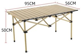 Masă de camping pliabilă cu capac 95 x 56 x 50 cm Bej