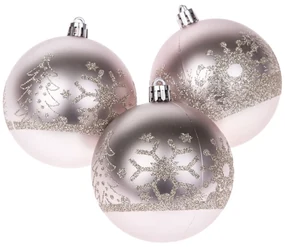Set de decorațiuni de Crăciun Silver 8 cm, 3 buc.