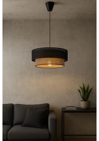 Pendul pe cablu BORHO, 1xE27/60W/230V, negru/jută