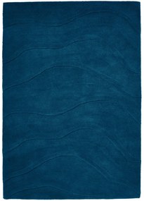 Covor albastru inchis Mog 160/230 cm, lana naturala