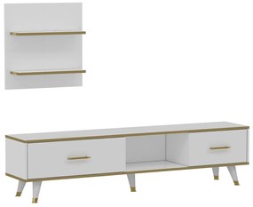 Mobilier living Mevala 2 (alb + auriu) . 1095633