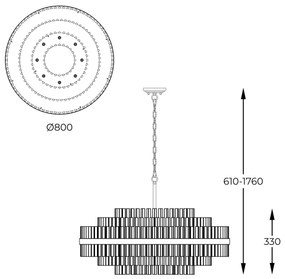 Lustră pe lanț Zuma Line P0567-16A-2GAC CONSTANTINOPLE 16xG9/28W/230V auriu
