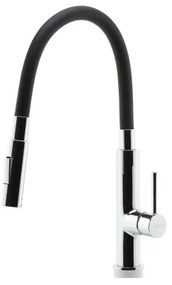 Baterie de chiuvetă cu pipă flexibilă FERRO crom lucios/negru