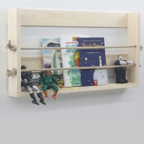 Raft de perete,biblioteca,seria wood,Homs, lemn natur,700032