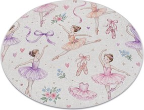 BAMBINO 61600 cerc covor lavabil Balerina, pentru copii anti-alunecare - cremă / roz