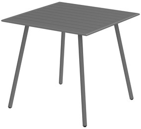 Outsunny Masă de grădină pentru 6 persoane cu blat cu lamele pentru grădină, patio, terasă, 80 x 80 x 74 cm, gri | Aosom Romania