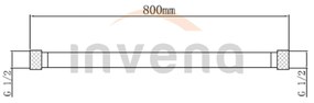 Furtun de duș negru 80 cm