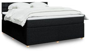 3287551 vidaXL Pat box spring cu saltea, negru, 180x200 cm, catifea