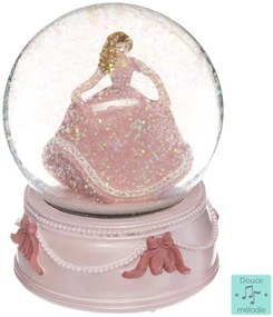 Glob de zăpadă cu o cutie muzicală și o prințesă
