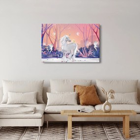 Tablou - Unicorn în pădurea fermecată (90x60 cm)