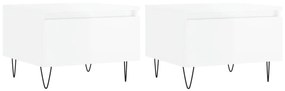 vidaXL Mese de cafea 2 buc. alb extralucios 50x46x35 cm lemn compozit