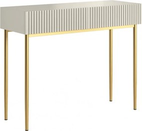Masa de toaletă cu sertare Nicole 100 cm - cașmir / picioare aurii