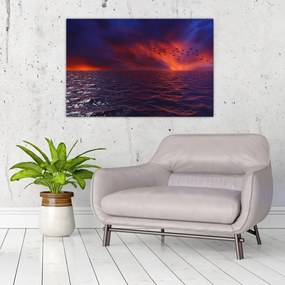 Tablou cu mare și păsări (90x60 cm)