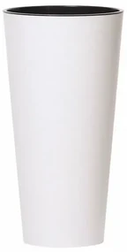 Ghiveci de flori TUBUS SLIM cu inserție 30 cm, albmat, 4HOME
