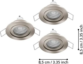 Eglo 902239 – Set 3 spoturi LED de tavan BARRANCO pentru baie, 1x GU10/4,5W/230V, IP44, crom