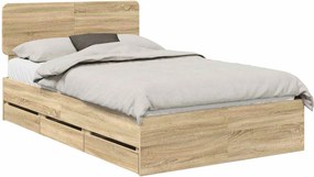 vidaXL Cadru de pat Stejar Sonoma 120 x 200 cm Lemn prelucrat