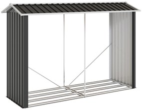 Outsunny Suport de Lemne cu Structură din Oțel Galvanizat 240x86x160cm Negru | Aosom Romania