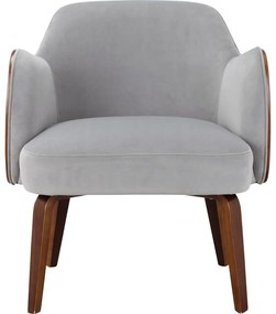 Fotoliu gri cu tapițerie din catifea Haruko - Støraa