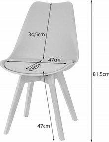 OFERTA Scaun alb BALI MARK cu picioare din fag calitatea a II-a