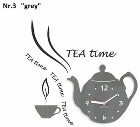 Ceas decorativ de bucătărie Tea Time Gri