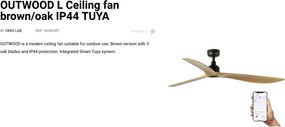 Ventilator tavan de exterior smart sistem TUYA si telecomanda IP44 OUTWOOD L maro/stejar