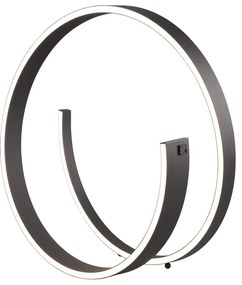 Veioză neagră LED cu control vocal/cu control prin aplicații mobile cu abajur din metal (înălțime 45 cm) Cinardi – CINQUE