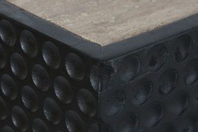 Masa dining, din marmura neagra cu blat din lemn masiv, Varda