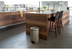 Cos de gunoi cu pedala Brabantia NewIcon 1003205, 20 L, Inchidere lina, Baza antiderapanta, Auriu metalic