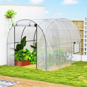 Outsunny Sera 3 x 2 x 2m cu Usa Rulanta si Fereastra, Transparent | Aosom Romania