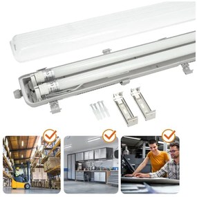 Corp de iluminat LED fluorescent industrial Brilagi OPTIMA T8 2xG13/18W/230V 4000K IP65 128 cm