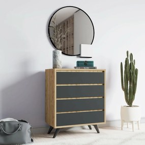 Comodă Suvera Oak and Anthracite