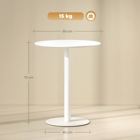 HOMCOM Masă de Dining Rotundă și Modernă pentru 2 Persoane din Oțel, Albă | Aosom Romania