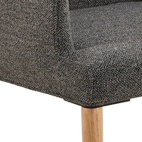 Scaun de sufragerie gri cu cotiere tapițat Zoe – Actona