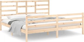 vidaXL Cadru de pat fără saltea, 200x200 cm, lemn masiv