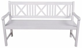 Bancă de grădină albă din lemn masiv Malmö – Garden Pleasure